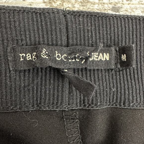 rag & bone Reilly Ponte Pull On Pants Womens Medium Ankle Zip Black Stretch Moto - Picture 8 of 15